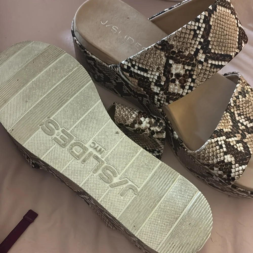 Chunky snakeskin heels